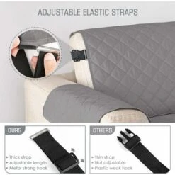 Housses De Canapé Jetées De Canapé Imperméables Avec Sangles élastiques Mousse Antidérapante Pour Le Salon Protection Pour Chiens Protéger Des Animaux Domestiques, Des éclaboussures, De L'usure Et Des -VIDAXL || Songmics Soldes 98442108 5