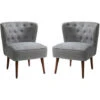 Fauteuil Crapaud, Chaise De Salon Rembourrée, Lot De 2, Gris -VIDAXL || Songmics Soldes 98815117 1