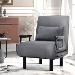 (Changement De Taille) Canapé-lit Convertible, Dossier Inclinable à 6 Positions, Fauteuil Pliant Avec Coussin, Siège Rembourré, Canapé De Loisirs Pour La Maison, Le Bureau，noir -VIDAXL || Songmics Soldes 99719857 3