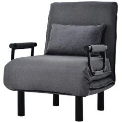 (Changement De Taille) Canapé-lit Convertible, Dossier Inclinable à 6 Positions, Fauteuil Pliant Avec Coussin, Siège Rembourré, Canapé De Loisirs Pour La Maison, Le Bureau，noir -VIDAXL || Songmics Soldes 99719857 4